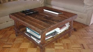 DIY RECYCLED PALLET COFFEE TABLE for my TV room [upl. by Luiza]