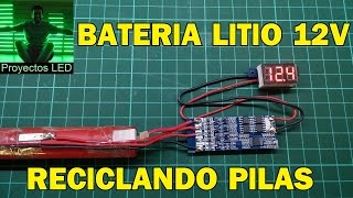 Bateria de 12V con celdas de litio recicladas [upl. by Madai]