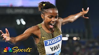 Yavi takes aim at WORLD RECORD in epic finish to Rome steeplechase  NBC Sports [upl. by Sivart]