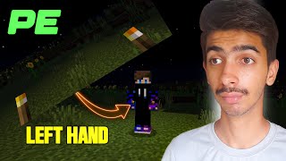 How to hold a torch in your offhand left hand in minecraft pe minecraft tutorial part1 [upl. by Yeldarb]