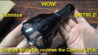 Convoy L21A Flashlight Review Luminus SBT902 LED 5000 Lumens [upl. by Eahsan650]