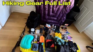 Full Hiking Gear List  2024 Appalachian Trail Thru Hike [upl. by Nawor]