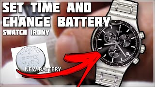 How to change battery and set the time on Swatch Irony [upl. by Erving468]