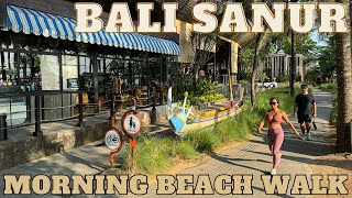 Bali Sanur Morning Beach Walk Today 2024 [upl. by Dilan]