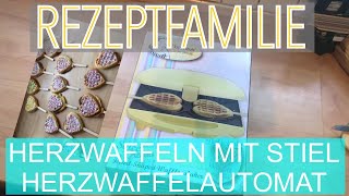 Herzwaffel am Stiel aus dem Herzwaffelautomaten  Bestron Waffeleisen Retro Design Sweet Dreams [upl. by Yllah251]