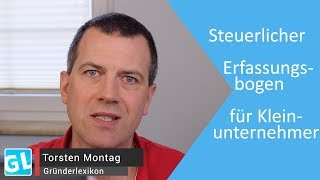 Fragebogen vom Finanzamt für Kleinunternehmer selber ausfüllen Erfassungsbogen [upl. by Enerual]