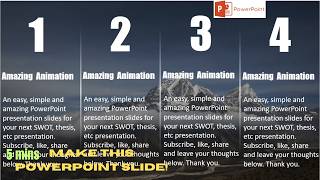 Simple and Stunning PowerPoint Animation Slide  SWOT PowerPoint Presentation  Be an Expert [upl. by Arehs]