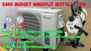 How to Install Budget Mini Split Air Conditioner  Yitahome AUX  R32 A2L Refrigerant [upl. by Enamrahs909]