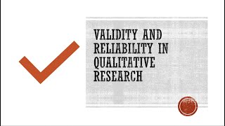 Validity and Reliability in Qualitative Research [upl. by Fording]