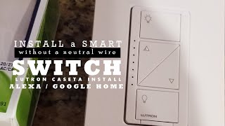 Install a smart dimmer switch without a neutral wire  Lutron caseta install [upl. by Llerat]