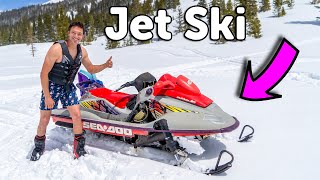 ALL TERRAIN Jet Ski Rips on Snow Land and Water [upl. by Alyehs]