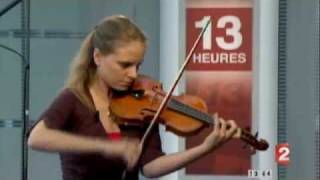 Julia Fischer performs Ysaye Solo sonata 14 live on French TV killing a microphone [upl. by Leora]