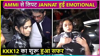 Jannat Zubair Breaks Down Hugs Her Family amp Leaves For Khatron Ke Khiladi 12 Shoot [upl. by Alys529]