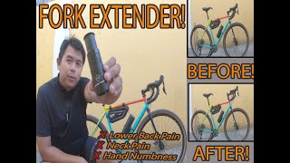 How to install Bicycle Fork Extender  Raise Handlebar on bicycle [upl. by Yemar]