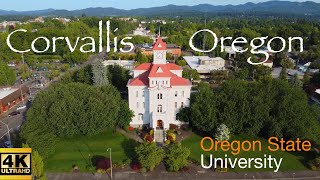 Corvallis Oregon  Oregon State University  4K Scenic drone video [upl. by Karlise]