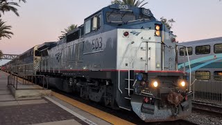 Amtrak Dash8 503 leads Amtrak train 587 North to LA 4K60FPS [upl. by Mcleroy]