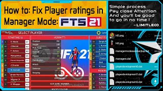 HOW TO FIX FTS 21 MANAGER MODE PLAYER RATINGS [upl. by Waiter146]