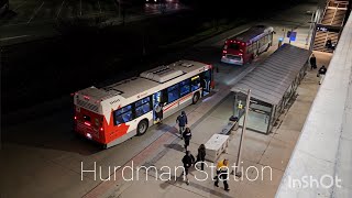 Buses arriving at Hurdman Night Platform [upl. by Herzog]