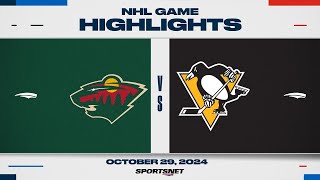 NHL Highlights  Wild vs Penguins  October 29 2024 [upl. by Anerrol121]