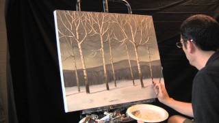 Time Lapse Winter Landscape Birch Trees Painting By Tim Gagnon timgagnonstudiocom [upl. by France199]