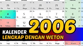 KALENDER 2006 LENGKAP DENGAN WETON [upl. by Ardnic733]