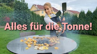 Grilltonnen und Feuerplatten aufs Grillen vorbereiten [upl. by Odlopoel]