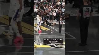 AD knocked over WEMBY during NBA cup game tonight spurs wemby AD lakers nbacup anthonydavis [upl. by Laicram]