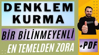 56 Denklemler  Bir Bilinmeyenli DENKLEM KURMA PROBLEMLERÄ° VE Ã‡Ã–ZÃœMLERÄ°  TEMELDEN ZORA  PDF [upl. by Adalie]