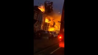 Dashcam captures terrifying house explosion [upl. by Lovering490]