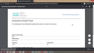 Getting Certificate of Completion for Introduction to Packet Tracer from Netacad [upl. by Akemad]