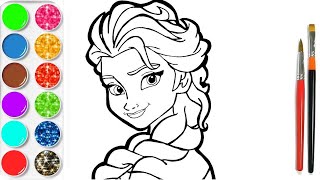 Dessiner la reine des neiges Elsa Frozen et Coloriage paillettes amp Planète coloriage 💓 [upl. by Archer288]