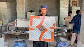 How to Make 2x2 Ceiling Tiles from Gypsum  Mass Production of Aligned Ceiling Tiles [upl. by Ilram289]