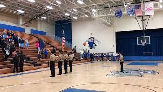 NJROTC Braddock Basketball Color Guard 2018 [upl. by Lipski]