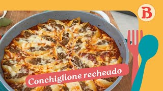 Conchiglione recheado de ragu com queijo  Band Receitas [upl. by Kissiah897]