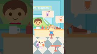 Milkshake at the Diner kidsgames kids nurserygames animatedcharacter animation pretendplay [upl. by Oelak898]