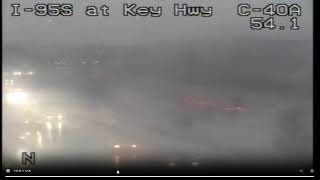 All lanes on I95 Northbound past Exit 55 Key Highway are closed [upl. by Madge]