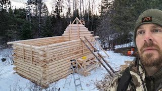 Winter Log Cabin Build on OffGrid Homestead EP12 [upl. by Innob765]