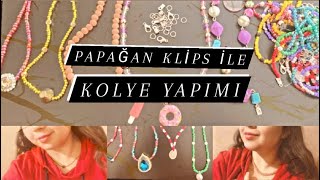 Kolye Nasıl Yapılır  Papağan Klips Nasıl Takılır  Halkaları Zincir Yapımı  Kadife Boncuk Kolye [upl. by Erdne]