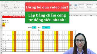 Cách tạo bảng chấm công tự động trong excel theo ngày tháng năm  Nguyễn Thị Hường [upl. by Anikehs497]