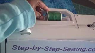 How to wind a bobbin by Step by step sewing 1 [upl. by Kurman201]