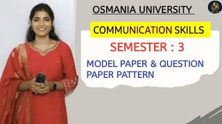 COMMUNICATION SKILLS  SEMESTER  3  QUESTIONPAPERPATTERN  OSMANIA UNIVERSITY shivanipallela [upl. by Kurt518]