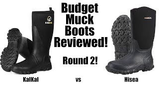 KalKal vs HiSea Muck Boots Reviewed  A Budget Muck Boot Battle  Round 2 [upl. by Neelahs]