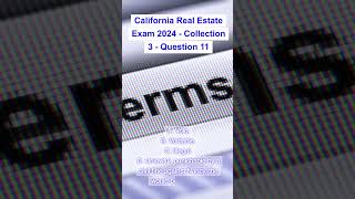 California Real Estate Exam 2024  Collection 3  Question 11 [upl. by Atteirneh]