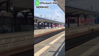 S OffenbachOst Einfahrt RB430S8➡️WiesbadenHauptbahnhof sbahn shorts [upl. by Sileas850]