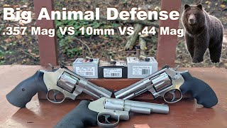 Big Animal Defense  357 Mag VS 10mm VS 44 Mag in Revolvers  Underwood Hard Cast Ballistic Test [upl. by Finlay943]