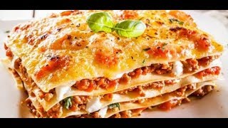 وصفة لازانيا سهلة سريعة 👌✔️طريقة عمل اللازانيا باللحم المفروم والبشاميل👌✔️recettes de lasagne [upl. by Ramilahs]