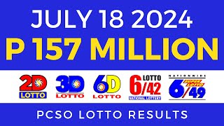 Lotto Result Today 9pm July 18 2024  PCSO Complete [upl. by Abibah329]