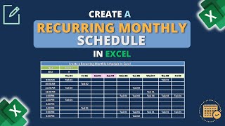 Create Recurring Monthly Schedule Template in Excel [upl. by Aivalf447]