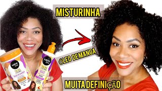 MISTURINHA COM ATIVADOR DE CACHOS E GEL OLEO DE MANGA  SALONLINE [upl. by Washko880]