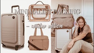 PACK WITH ME FOR JAPAN  Winter edition Calpak Monos Minimalist [upl. by Erminie851]